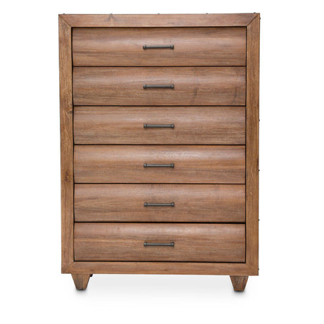 Brooklyn Walk 6Pc Eastern King Tufted Panel Bedroom Set Burnt Umber – Aico