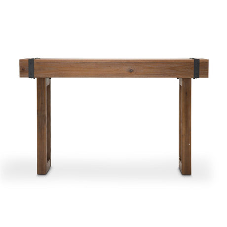 Brooklyn Walk Console Table in Burnt Umber Wood with Metal Accents – Aico Furniture