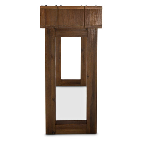 Brooklyn Walk Console Table in Burnt Umber Wood with Metal Accents – Aico Furniture
