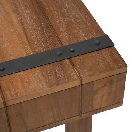 Brooklyn Walk Console Table in Burnt Umber Wood with Metal Accents – Aico Furniture