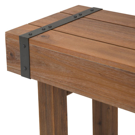 Brooklyn Walk Console Table in Burnt Umber Wood with Metal Accents – Aico Furniture
