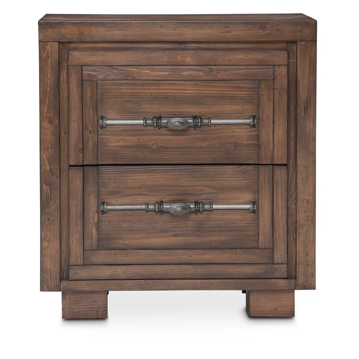 Carrollton Nightstand, 2 Drawers In Rustic Ranch - Ki - Crln042 - 407N | Aico - KI - CRLN042 - 407N - Home Elegance USA - 2