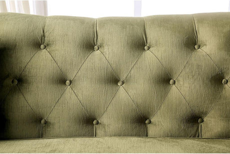 Kaye Transitional Green Microfiber Sofa and Loveseat by Furniture of America Furniture of America