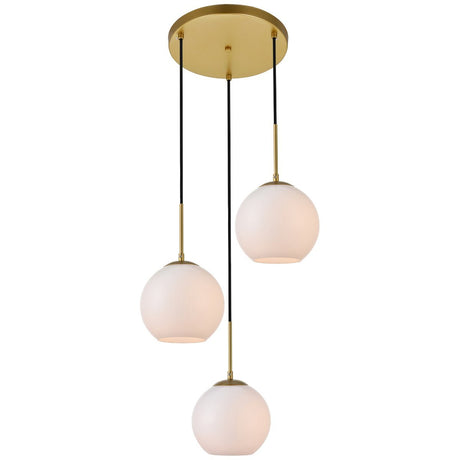 Baxter 3 - Light 18.1 - Inch Pendant | Elegant Lighting - ELL - LD2209BR - Home Elegance USA - 20