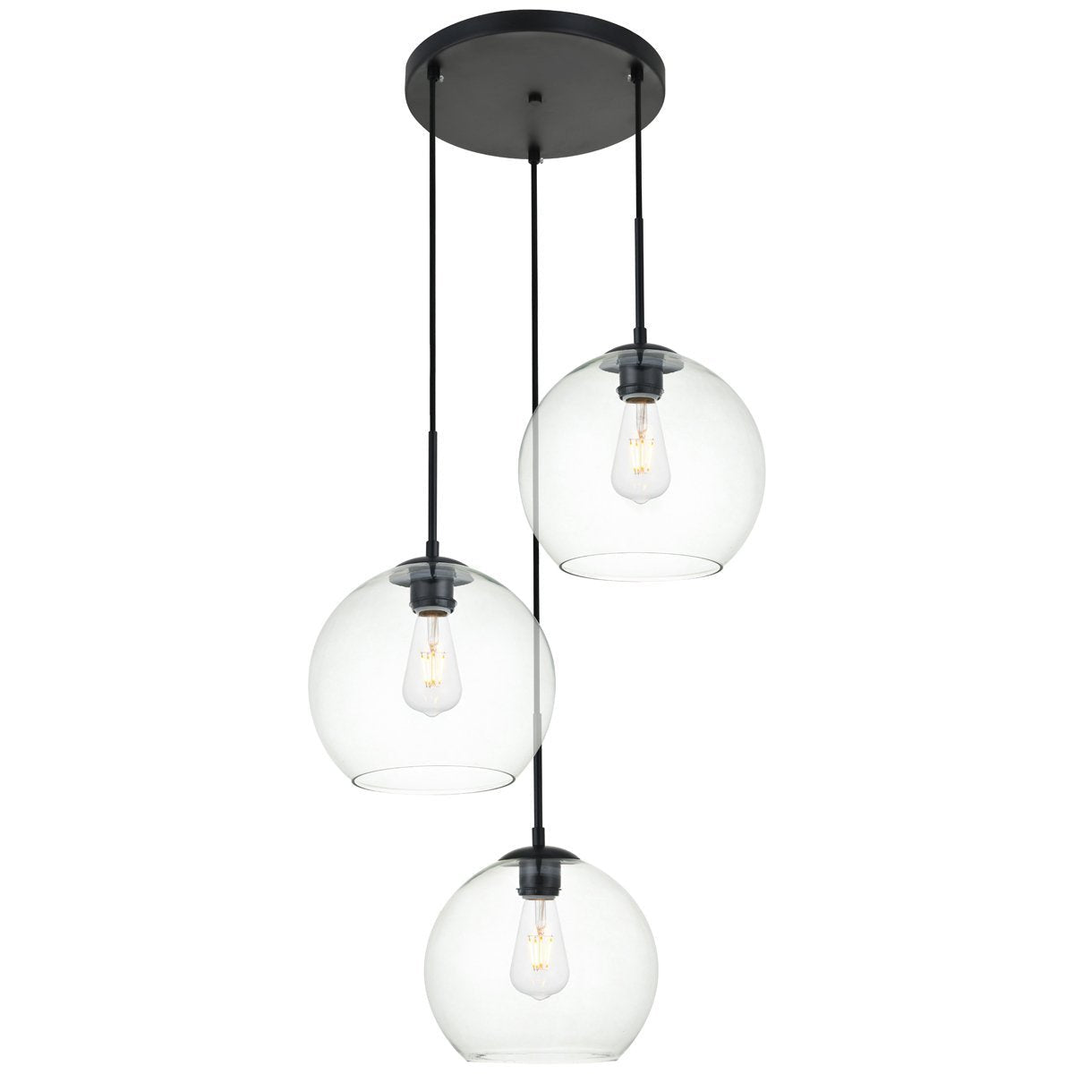 Baxter 3 - Light 20.1 - Inch Pendant | Elegant Lighting | Home Elegance USA