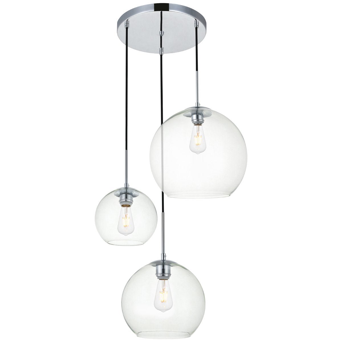 Baxter 3 - Light 20.9 - Inch Pendant | Elegant Lighting | Home Elegance USA