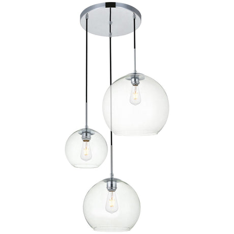 Baxter 3 - Light 20.9 - Inch Pendant | Elegant Lighting - ELL - LD2218C - Home Elegance USA - 21