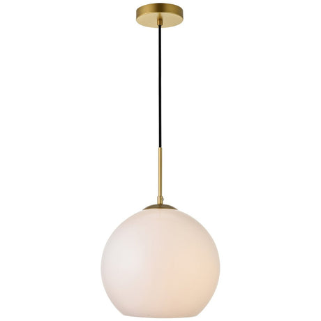 Baxter 1 - Light 11.8 - Inch Pendant With Clear Glass | Elegant Lighting - ELL - LD2225BR - Home Elegance USA - 19