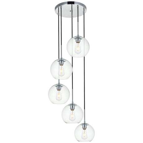 Baxter 5 - Light Round Pendant | Elegant Lighting - ELL - LD2226C - Home Elegance USA - 18