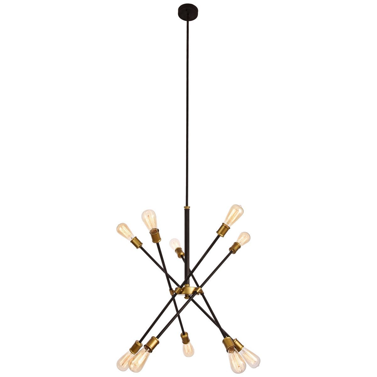 Axel Chandelier In Black And Brass | Elegant Lighting - ELL - LD8003D28BK - Home Elegance USA - 2