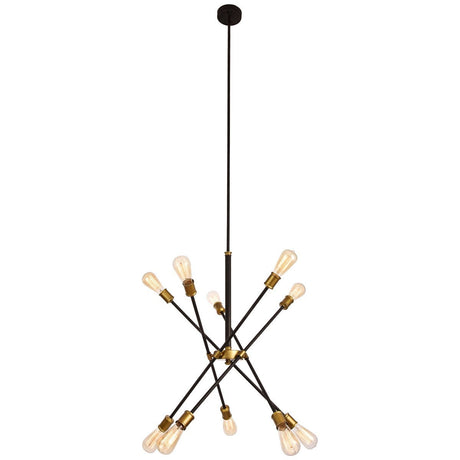 Axel Chandelier In Black And Brass | Elegant Lighting - ELL - LD8003D28BK - Home Elegance USA - 2