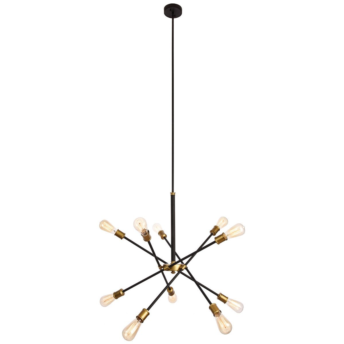 Axel Chandelier In Black And Brass | Elegant Lighting - ELL - LD8003D28BK - Home Elegance USA - 1