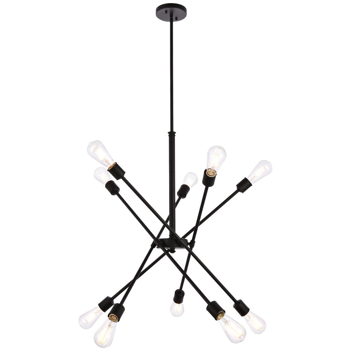 Axel 10 - Light Black Pendant With Hanging Rod | Elegant Lighting | Home Elegance USA