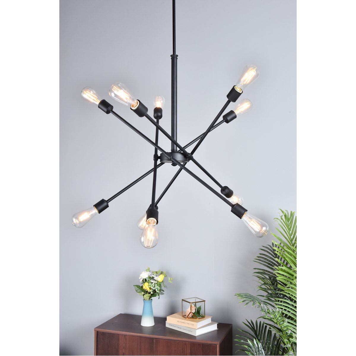 Axel 10 - Light Black Pendant With Hanging Rod | Elegant Lighting | Home Elegance USA