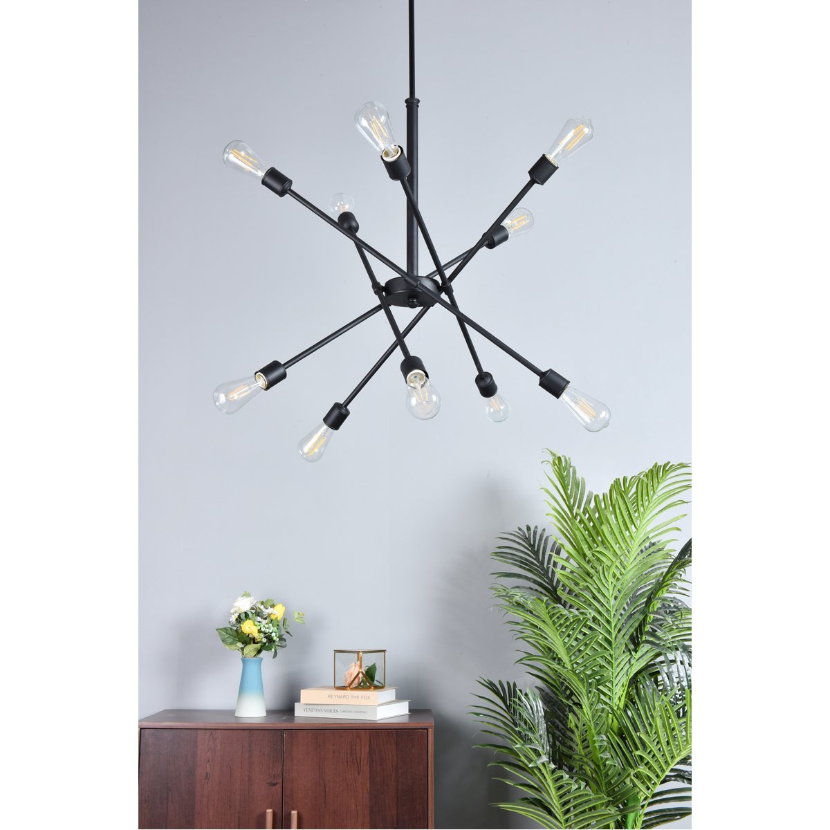 Axel 10 - Light Black Pendant With Hanging Rod | Elegant Lighting | Home Elegance USA