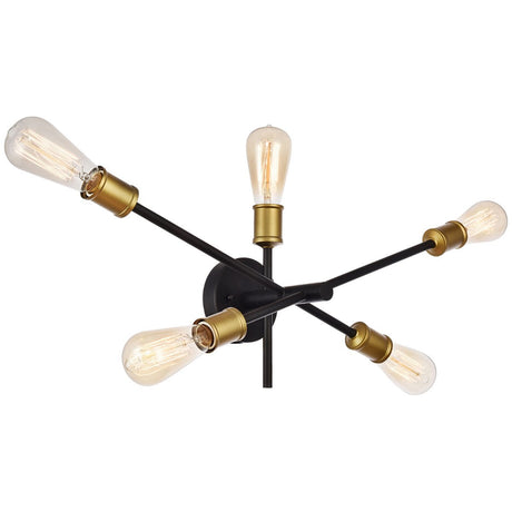 Axel Wall Sconce In Black And Brass | Elegant Lighting - ELL - LD8003W24BK - Home Elegance USA - 2