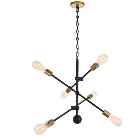 Axel 6 - Light 29 - Inch Pendant | Elegant Lighting - ELL - LD8006D29BK - Home Elegance USA - 1