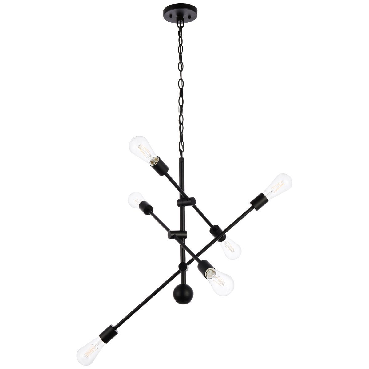 Axel 6 - Light Black Pendant With Chain | Elegant Lighting | Home Elegance USA