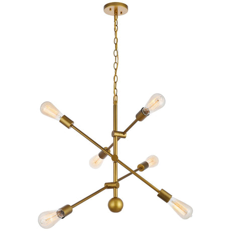 Axel 6 - Light 29 - Inch Pendant | Elegant Lighting - ELL - LD8008D29BR - Home Elegance USA - 8