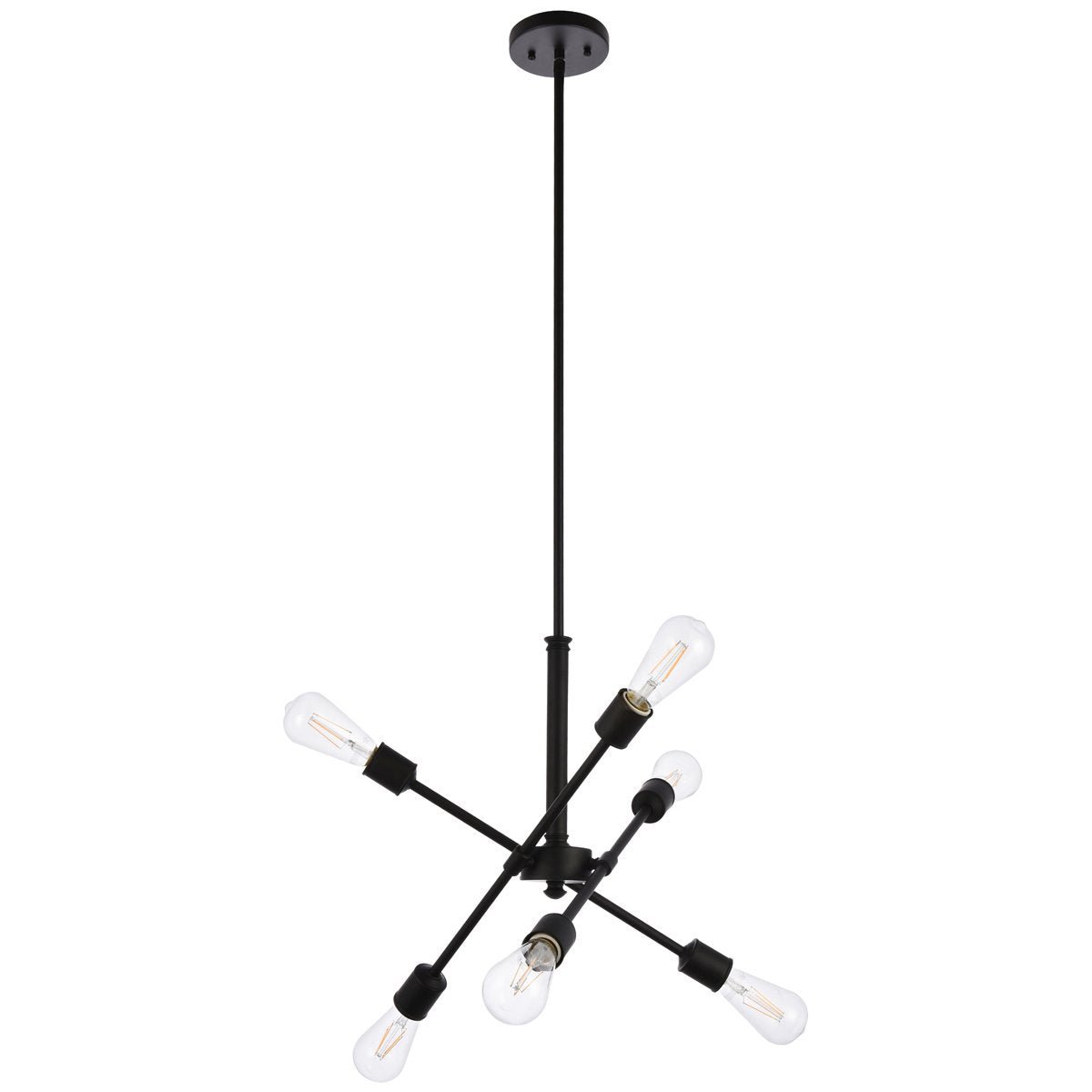 Axel 6 - Light Black Pendant With Hanging Rod | Elegant Lighting | Home Elegance USA