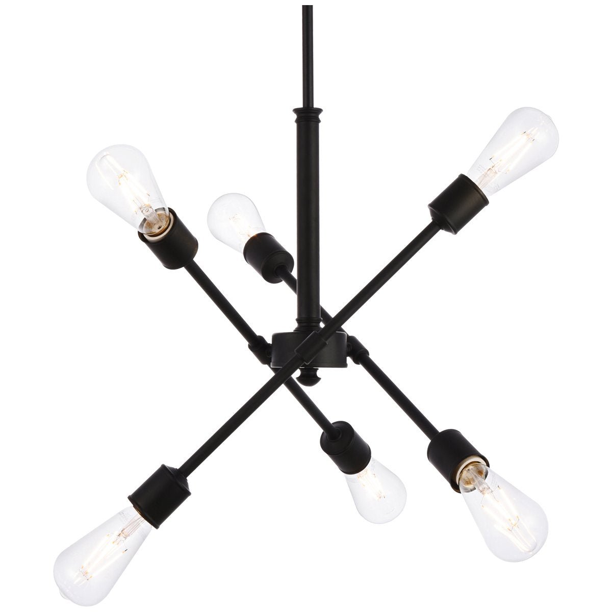 Axel 6 - Light Black Pendant With Hanging Rod | Elegant Lighting | Home Elegance USA