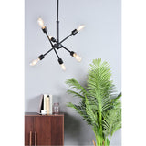 Axel 6 - Light Black Pendant With Hanging Rod | Elegant Lighting | Home Elegance USA