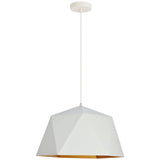 Arden 17.7 - Inch Pendant In Frosted White And Gold | Elegant Lighting | Home Elegance USA