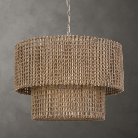 Biswas Woven Jute 1 Light Pendant | Uttermost | Home Elegance USA