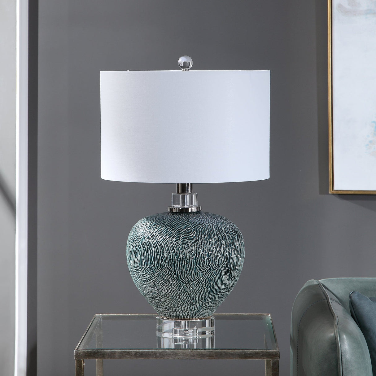 Almera Dark Teal Table Lamp | Uttermost | Home Elegance USA