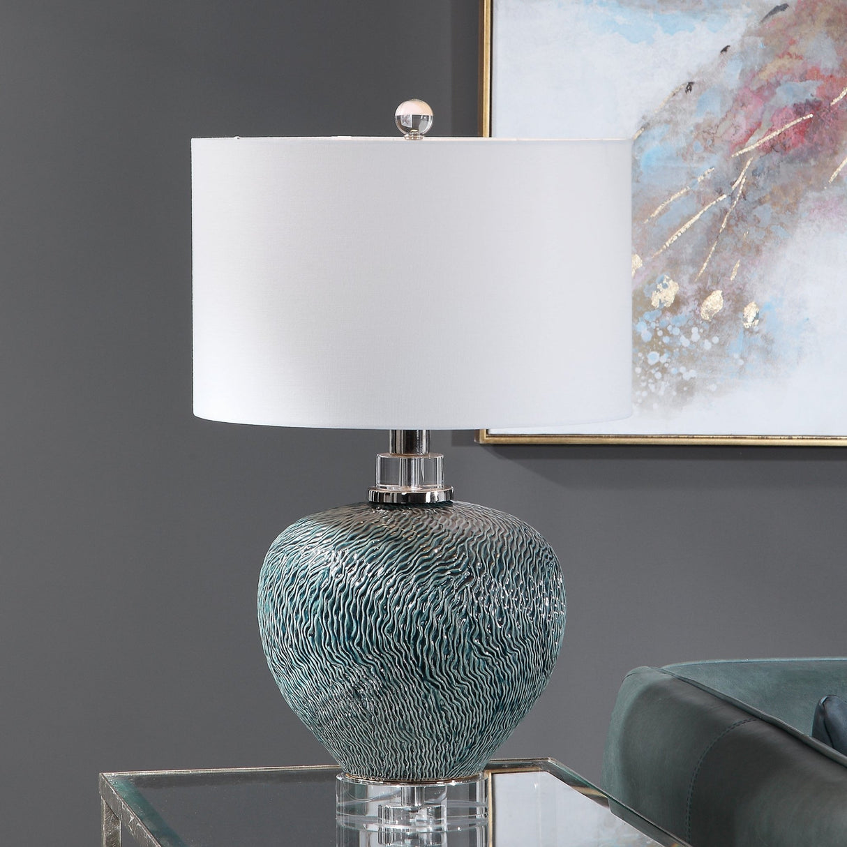 Almera Dark Teal Table Lamp | Uttermost | Home Elegance USA