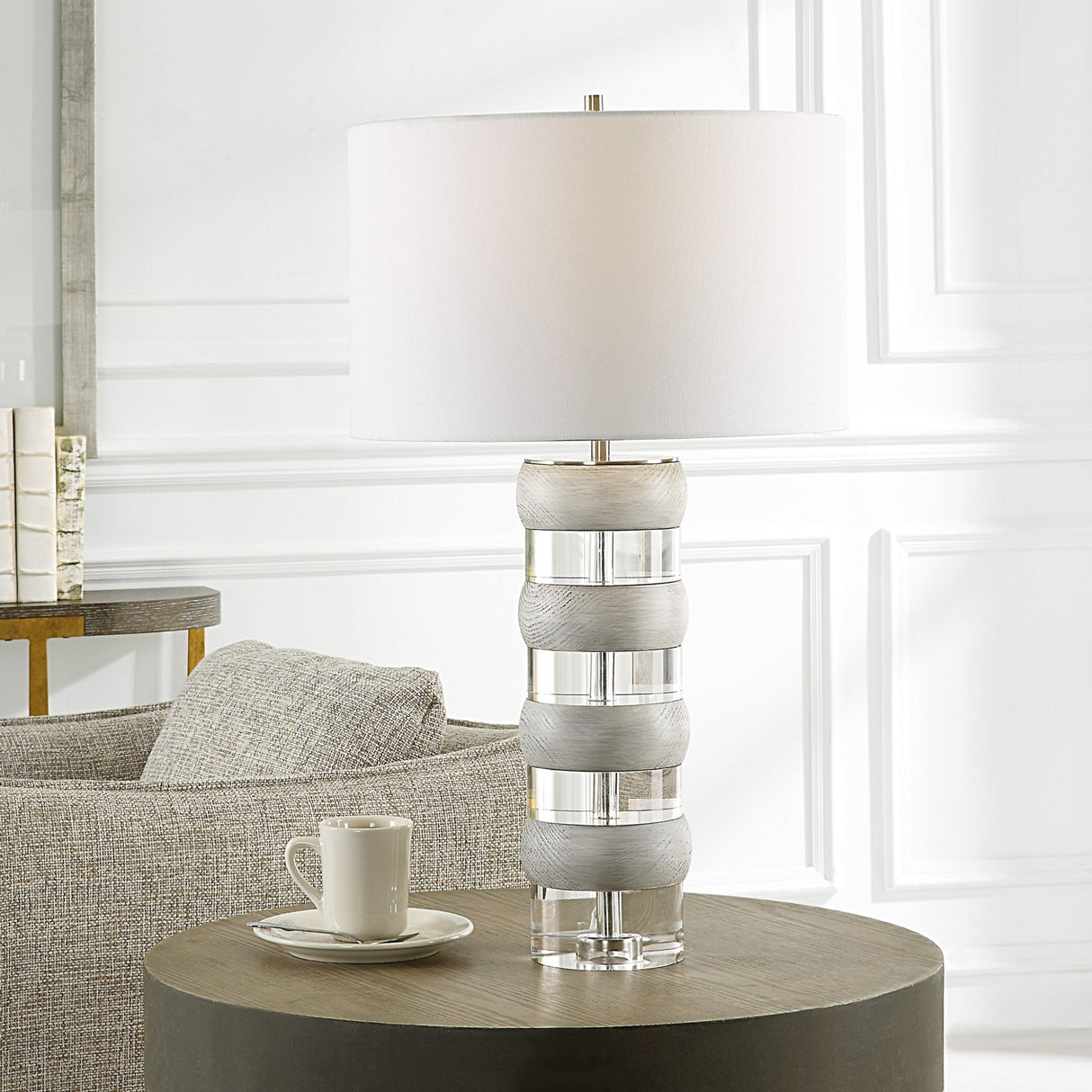 Band Together Crystal & Wood Table Lamp | Uttermost | Home Elegance USA