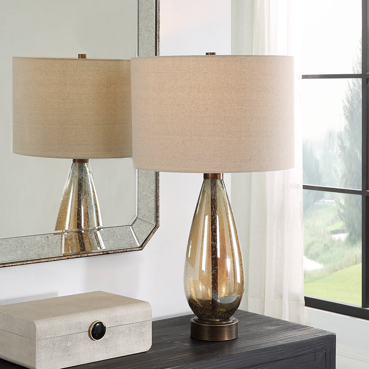 Baltic Teardrop Glass Table Lamp | Uttermost | Home Elegance USA