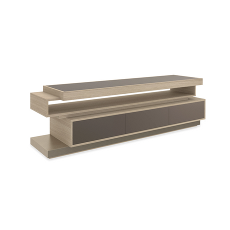 La Moda Media Console with Smoked Bronze Glass | Caracole Modern