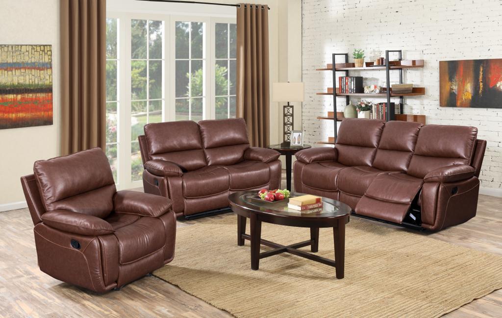 Lancer Motion Living Room Set with power sofa (86×38×40), power loveseat with console (65×38×40), and power recliner (39×38×41). Features dual power recline and storage console.