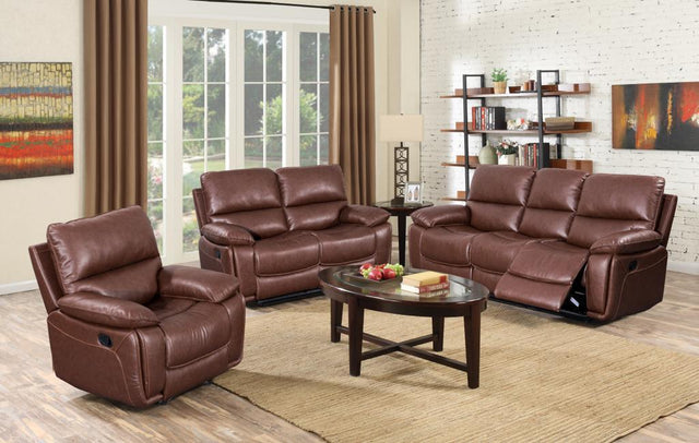 Lancer Motion Living Room Set with power sofa (86×38×40), power loveseat with console (65×38×40), and power recliner (39×38×41). Features dual power recline and storage console.