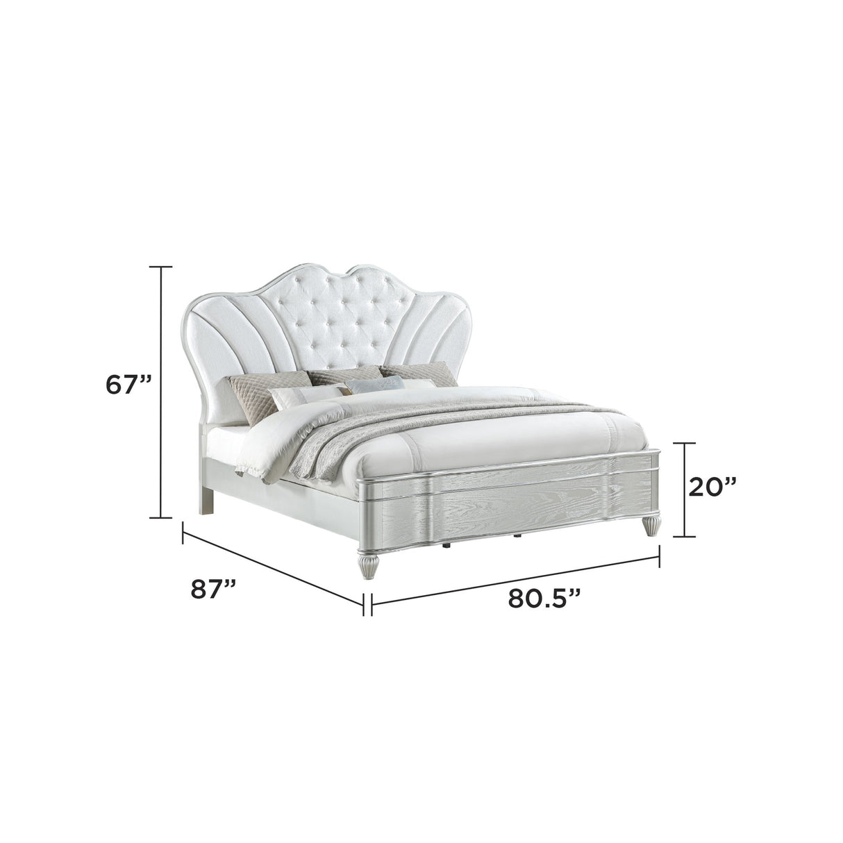 Landmark Panel Bed Silver | Galaxy Furniture - 6