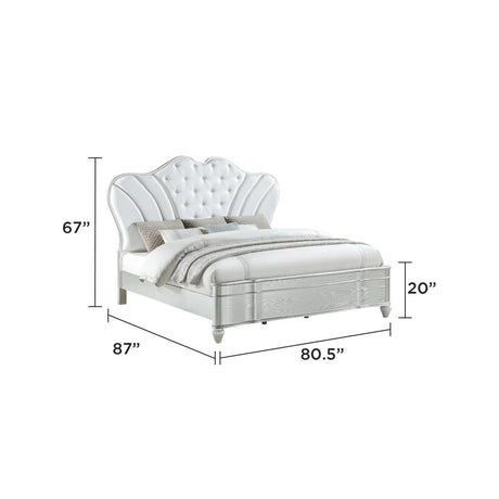 Landmark Panel Bed Silver | Galaxy Furniture - 6