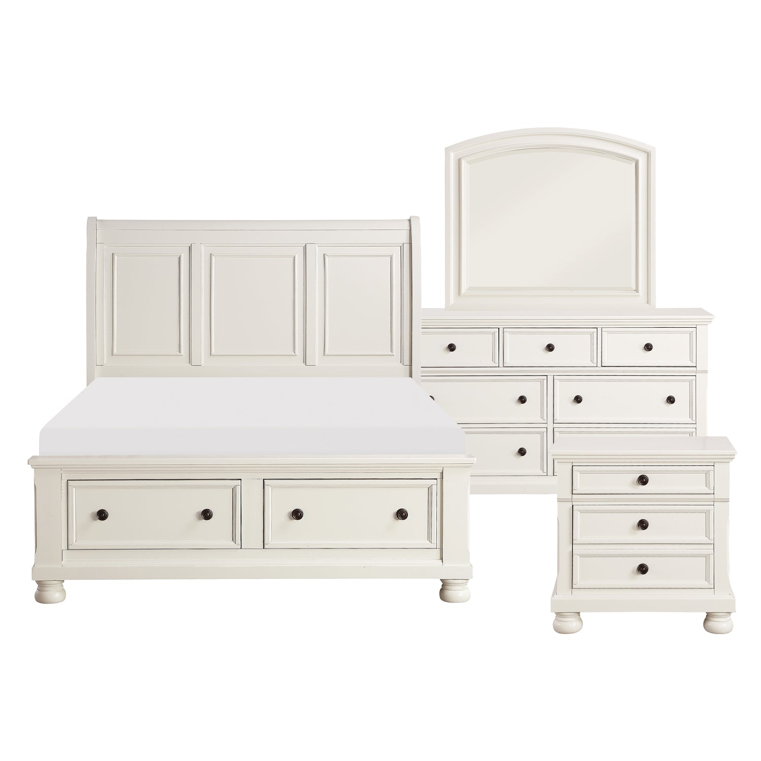 Laurelin 4 Piece Queen Platform Bedroom Set White Homelegance - Home Elegance USA