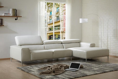 Lecoultre Sectional In Light Grey | J&M Furniture - Home Elegance USA