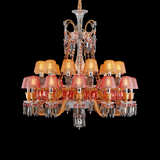 Czarina 24-Light Chrome Crystal Chandelier with Multicolor Jewel Glass & Crystal Arms