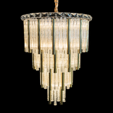 Chimes 15-Light Chandelier – Gold Waterfall Glass Luxury Lighting Fixture