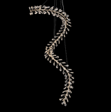 Elora 8-Foot Spiral LED Gold Crystal Chandelier with Floating Crystal Pendalogues