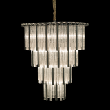 Chimes 15-Light Chandelier – Silver Waterfall Glass Luxury Lighting Fixture