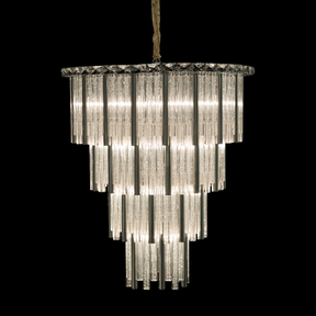 Chimes 15-Light Chandelier – Silver Waterfall Glass Luxury Lighting Fixture