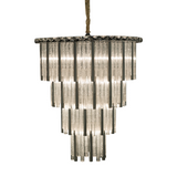 Chimes 15-Light Chandelier – Silver Waterfall Glass Luxury Lighting Fixture
