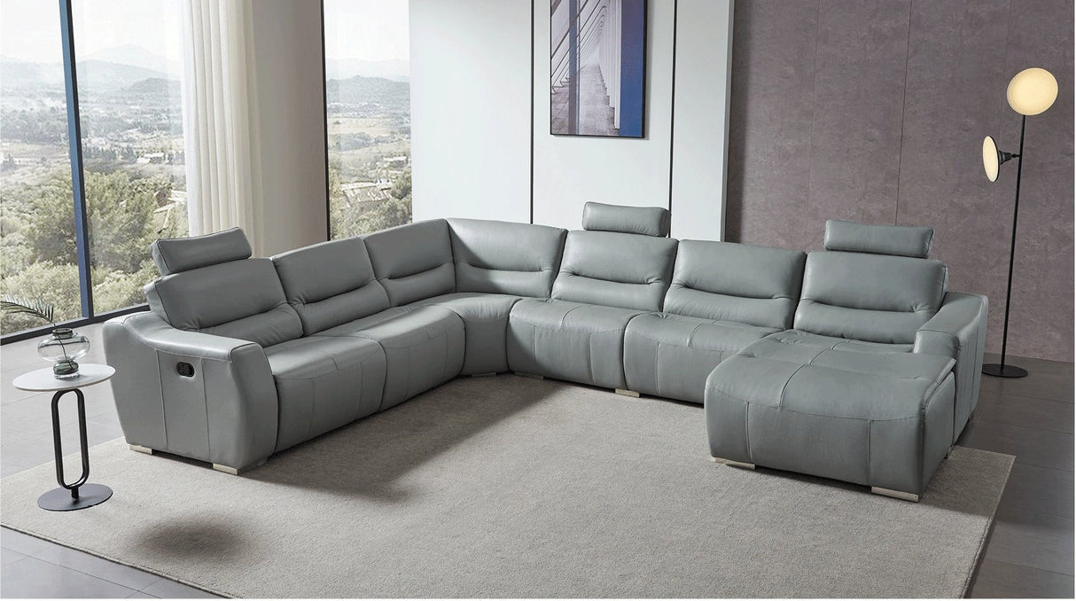 2144 Sectional Right W/Recliner In Light Grey - 2144Sectionalgrey | ESF | Home Elegance USA