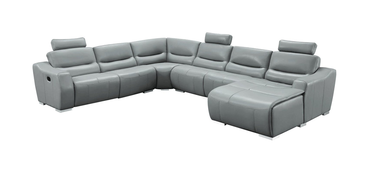 2144 Sectional Right W/Recliner In Light Grey - 2144Sectionalgrey | ESF | Home Elegance USA