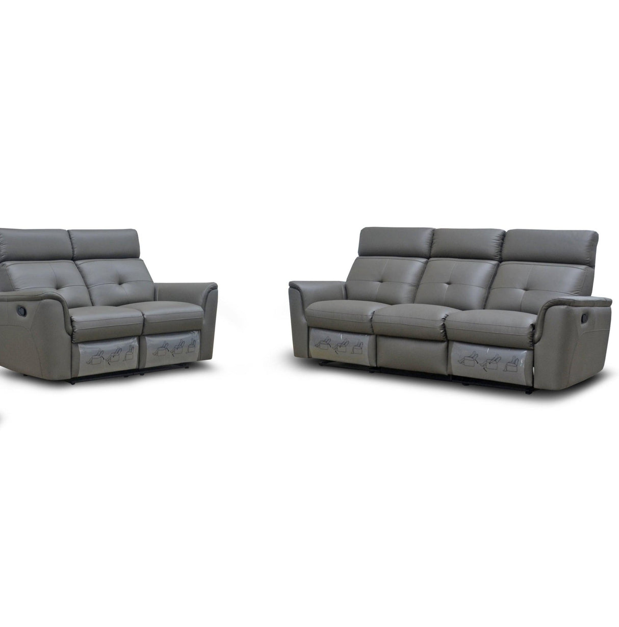 8501 2 Piece Recliner Sofa Set In Dark Grey - 8501Darkgrey - Sl | ESF | Home Elegance USA