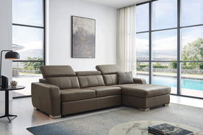 1822 Sectional Right W/Bed In Grayish Brown Taupe - 1822Sectional | ESF