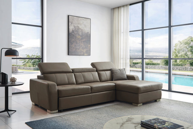 1822 Sectional Right W/Bed In Grayish Brown Taupe - 1822Sectional | ESF | Home Elegance USA